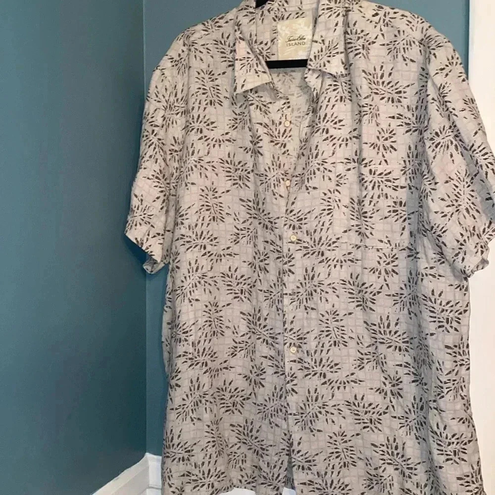Tasso Elba Island men’s button down shirt sleeve shirt - silk/linen blend - XXL